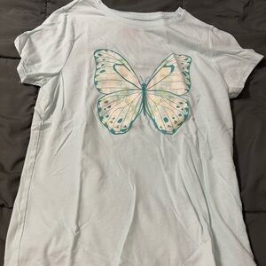 Cat & Jack White Tee with Butterfly Design
